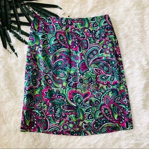 Talbots Multicolor Paisley Pencil Skirt 6 Petite